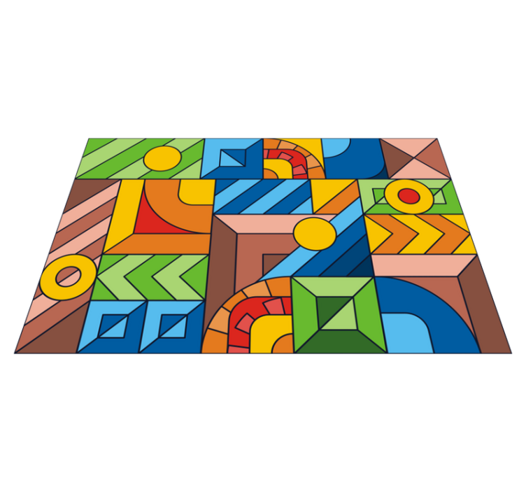 Tappeto vinile geometrico blocchi di colore geometrici - TenStickers