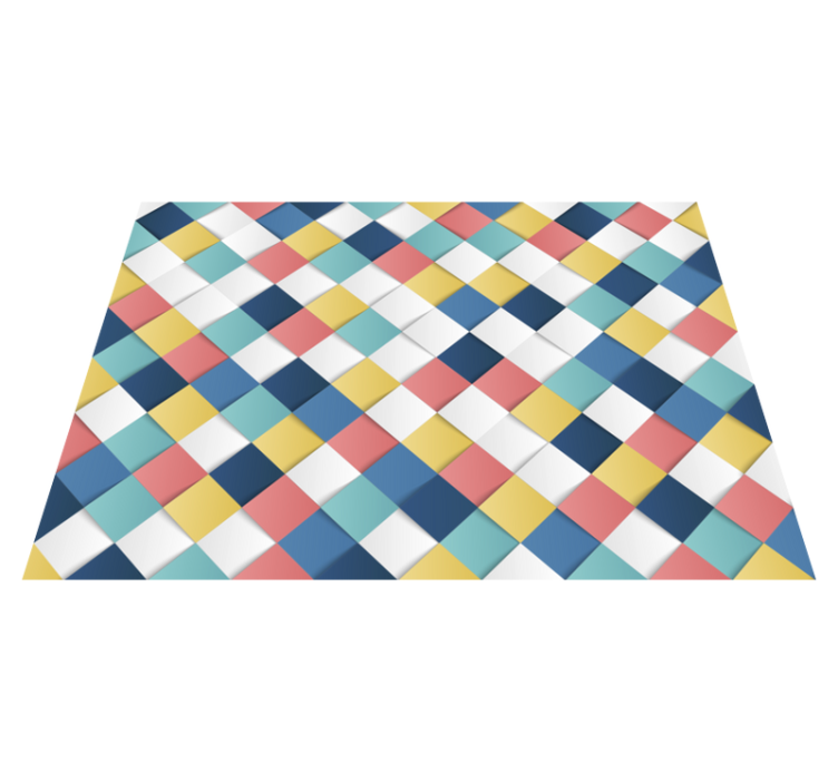 Tappeto vinile geometrico motivo arlecchino colorato - TenStickers