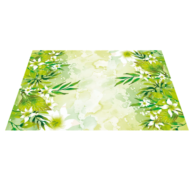 Tappeto vinile fiori verde botanico - TenStickers