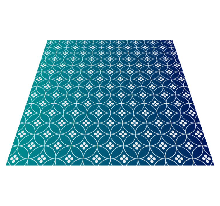 Tappeto vinile geometrico sovrapposizione blu geometrica - TenStickers