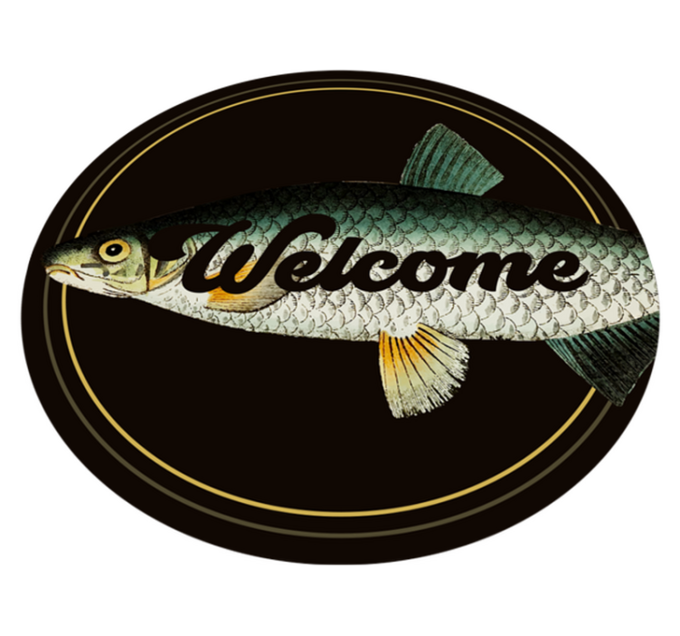 Tappeto vinile animali benvenuto ingresso pesce - TenStickers
