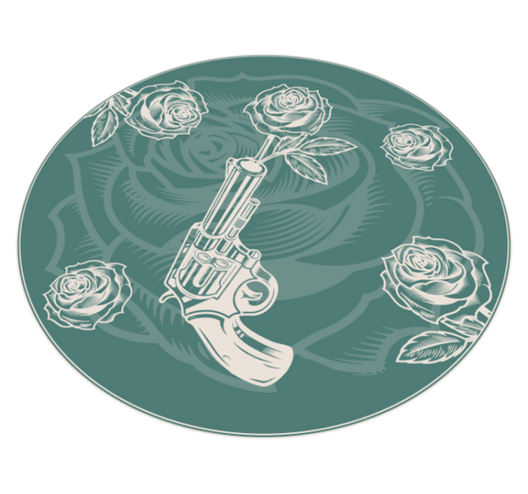 Tappeto vinile fiori rivoltella floreale - TenStickers