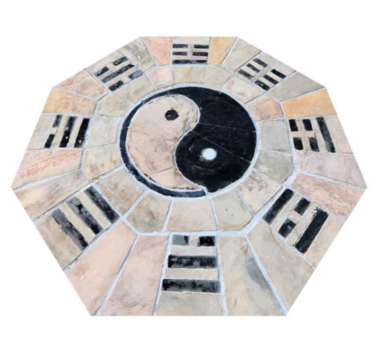 Tappeto vinile mosaico mosaico yin yang - TenStickers