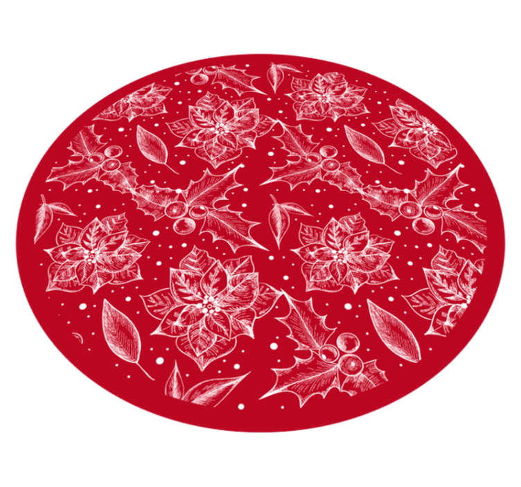 Tappeto vinile natale motivo poinsettia stagionale - TenStickers
