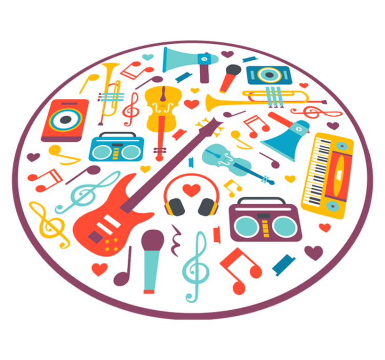 Tappeto vinile per bambini circolo di gioco musicale - TenStickers