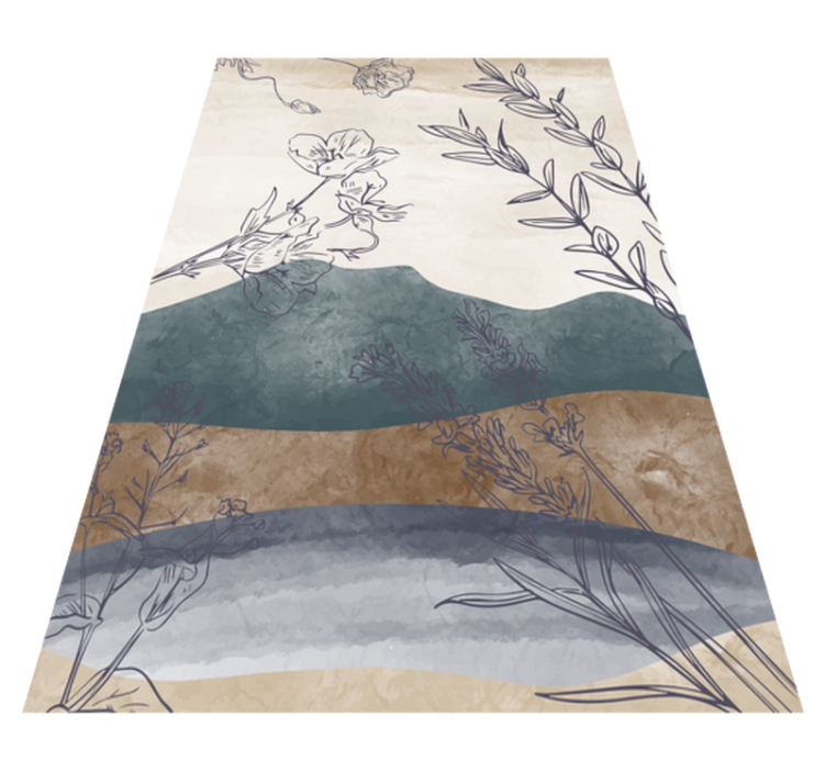 Tappeto vinile fiori sagoma botanica - TenStickers