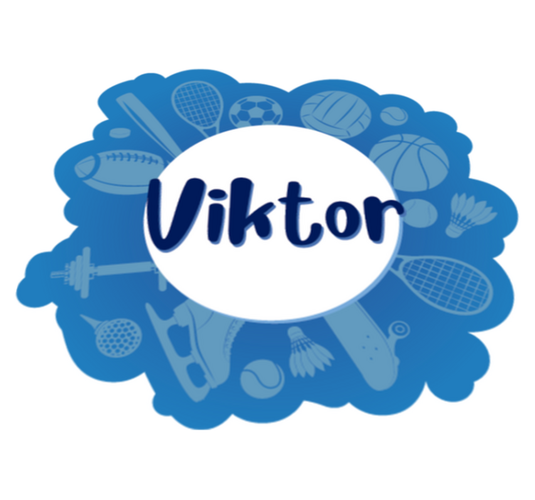 Tappeto vinile con nome emblema sportivo personalizzato - TenStickers