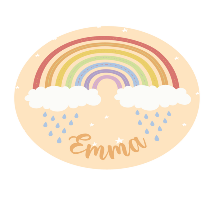 Tappeto vinile con nome arcobaleno personalizzabile - TenStickers