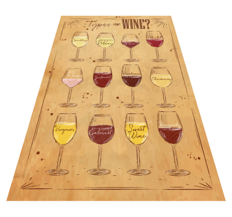 Tappeto pvc cucina tipi di vino - TenStickers