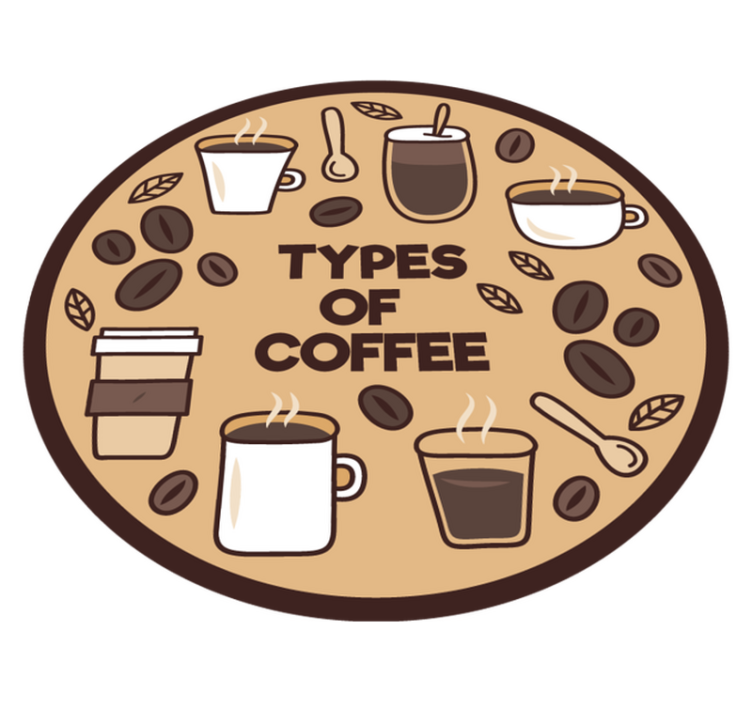 Tappeto pvc cucina cerchio delle varietà di caffè - TenStickers