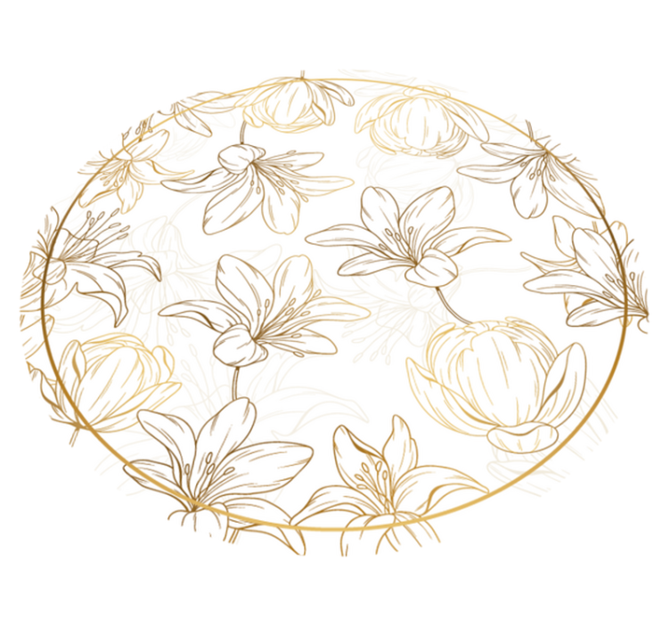 Tappeto vinile fiori motivo a cerchi floreali - TenStickers