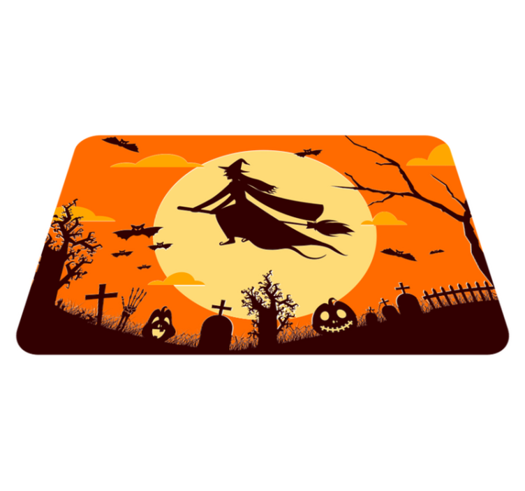 Tappeto vinile Halloween sagoma spettrale di halloween - TenStickers