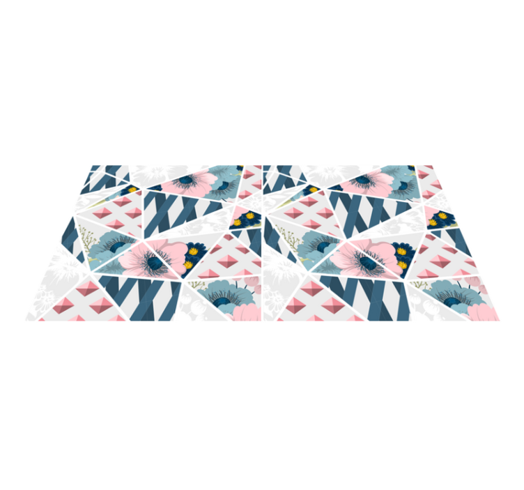Tappeto vinile geometrico caleidoscopio floreale geometrico - TenStickers