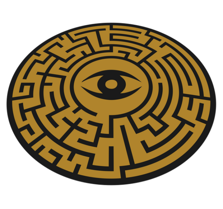 Tappeto vinile giochi simbolo dell'occhio labirinto - TenStickers