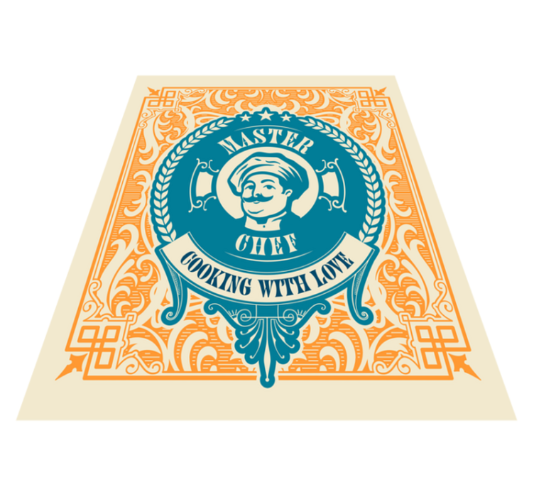 Tappeto vinile frase amore del maestro chef - TenStickers