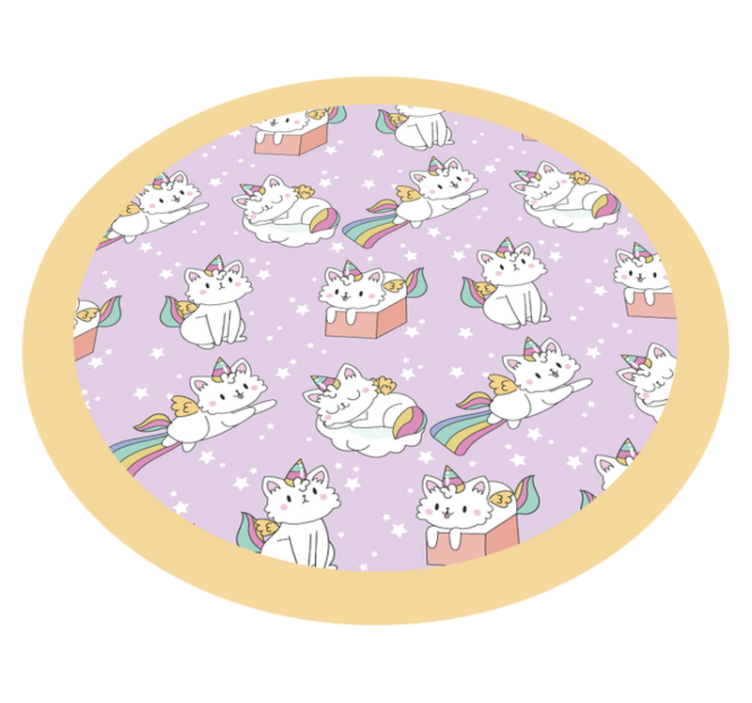 Tappeto vinile per bambini avventura di gatti unicorno - TenStickers