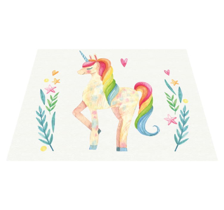 Tappeto vinile per bambini unicorno pastello - TenStickers