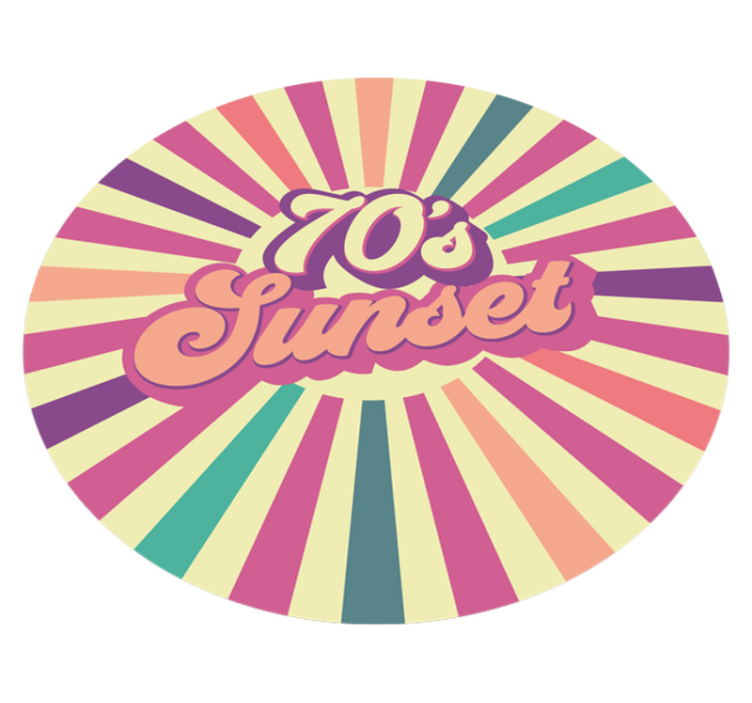 Tappeto vinile frase vibrazioni del tramonto anni '70 - TenStickers