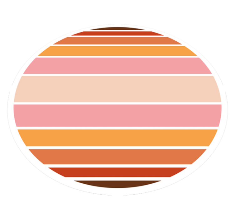 Tappeto vinile strisce design ovale a strisce - TenStickers