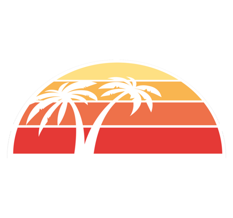 Tappeto vinile natura disegno di palme al tramonto - TenStickers