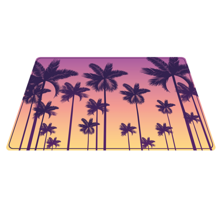 Tappeto vinile natura sagoma tramonto tropicale - TenStickers
