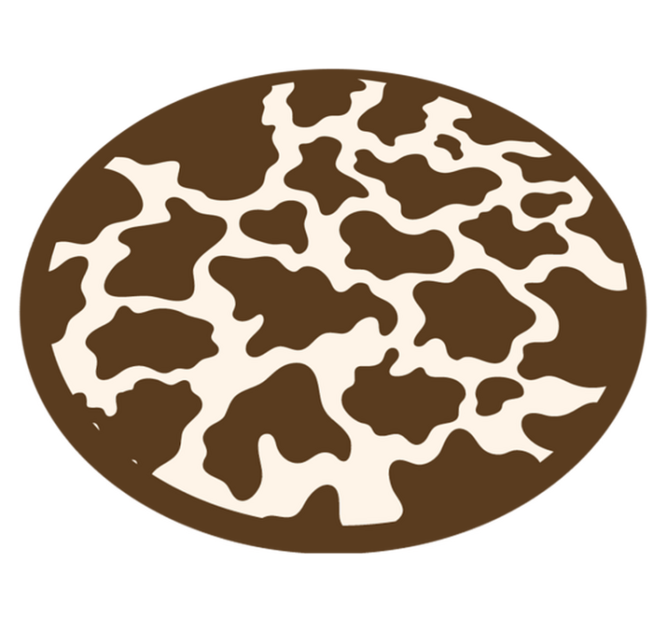 Tappeto vinile stampa animale pelle di mucca circolare - TenStickers