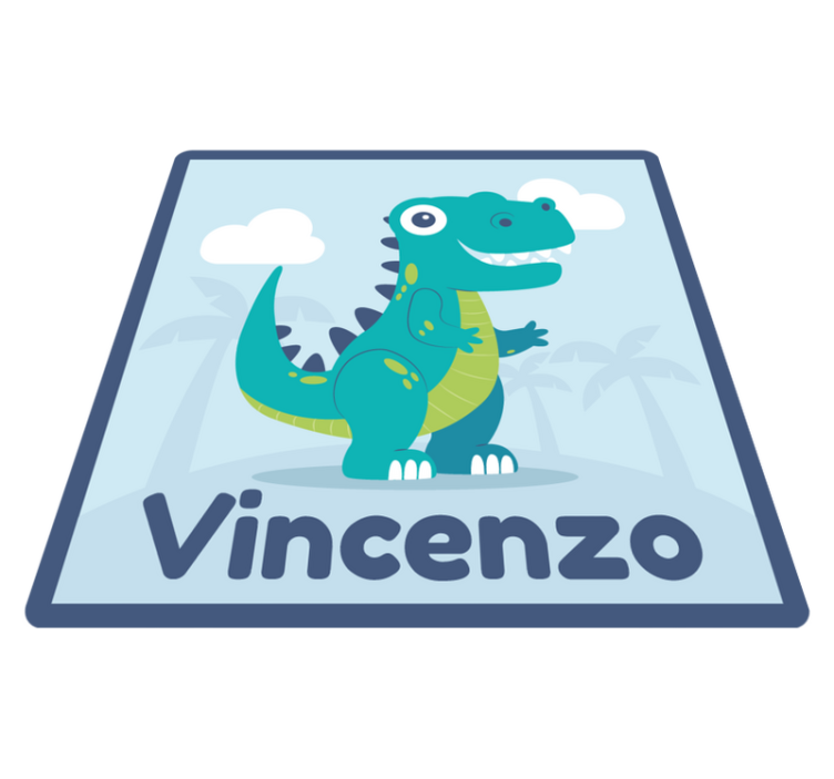 Tappeto vinile bebé illustrazione dinosauro personalizzata - TenStickers