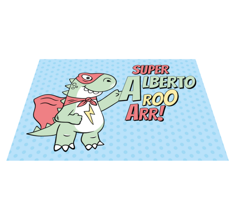 Tappeto vinile per bambini dinosauro supereroe - TenStickers