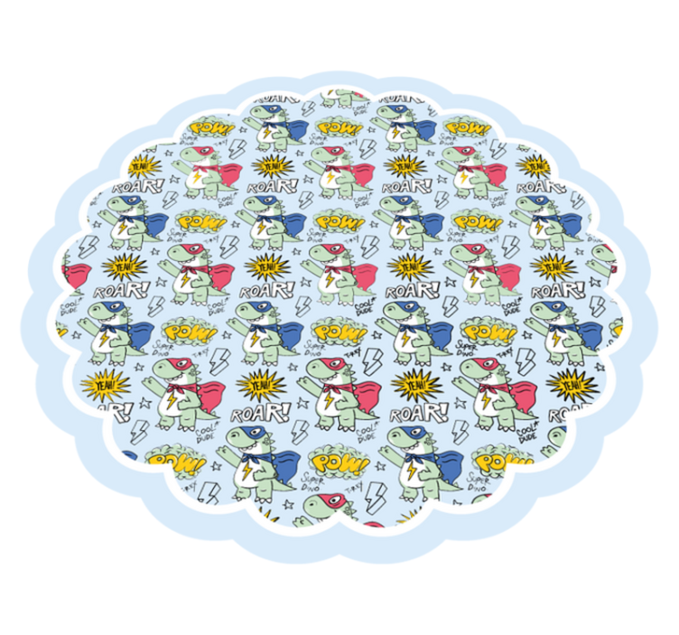 Tappeto vinile per bambini dinosauri supereroi - TenStickers