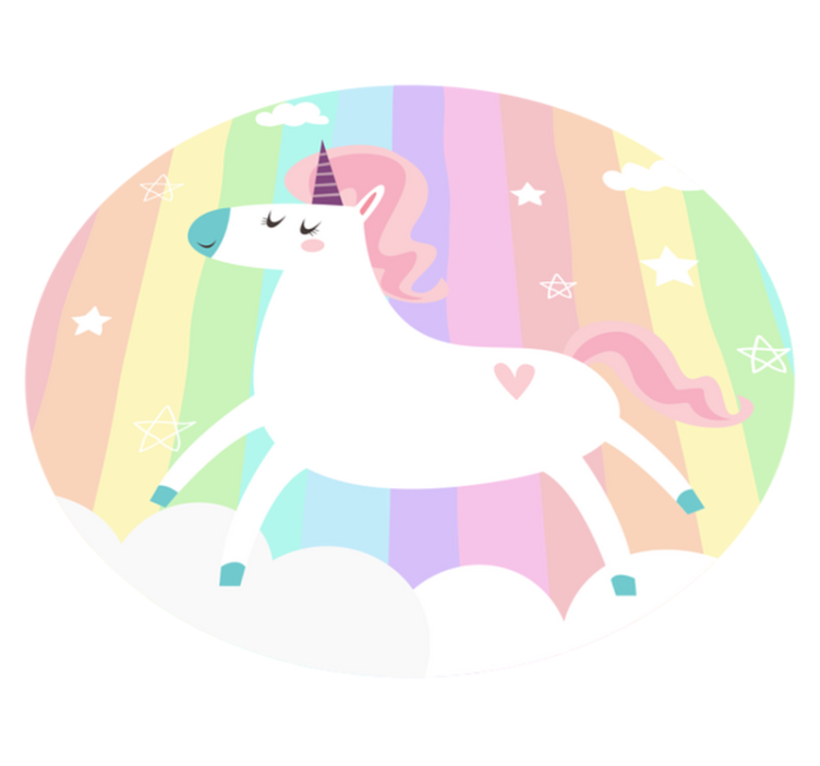 Tappeto vinile per bambini arredamento arcobaleno unicorno - TenStickers