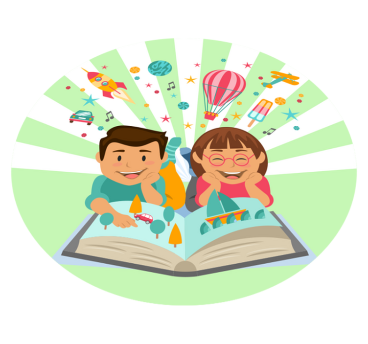 Tappeto vinile per bambini lettura fantasiosa - TenStickers