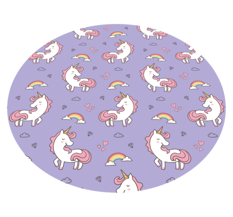 Tappeto vinile per bambini modello fantasia unicorno - TenStickers