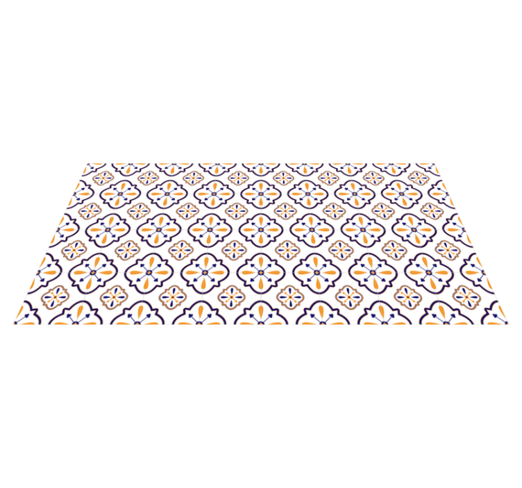 Tappeto pvc cucina replica di piastrelle floreali - TenStickers