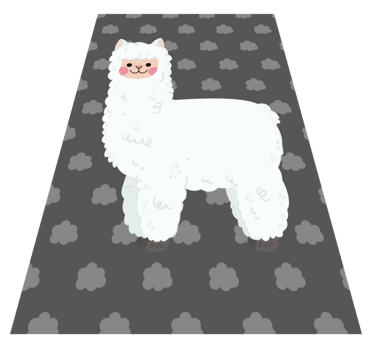 Tappeto vinile per bambini forma di alpaca giocosa - TenStickers