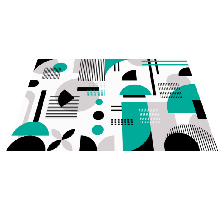 Tappeto vinile moderno forme geometriche turchesi - TenStickers