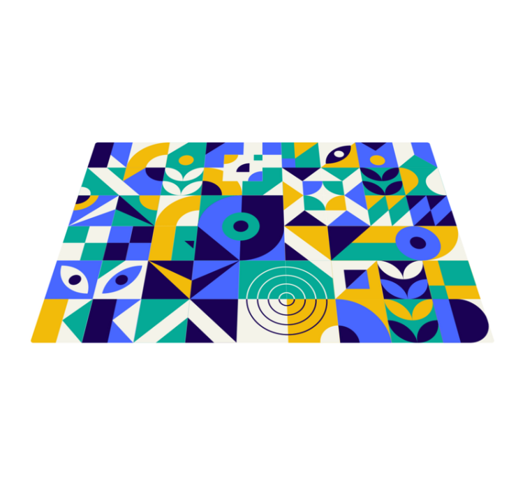 Tappeto vinile geometrico con motivi geometrici vivaci - TenStickers