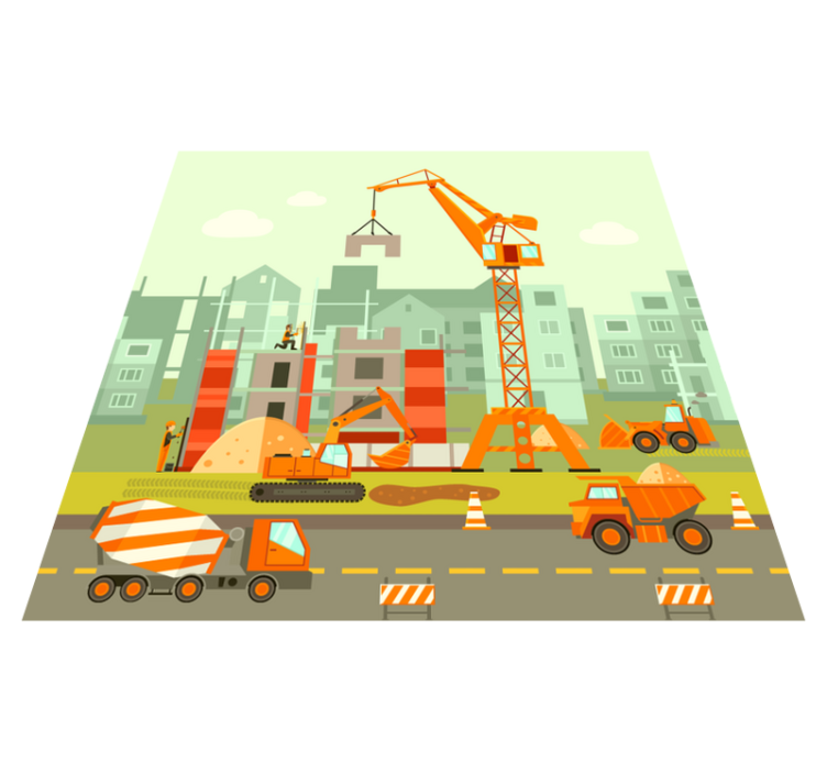 Tappeto vinile per bambini parco giochi di costruzione - TenStickers