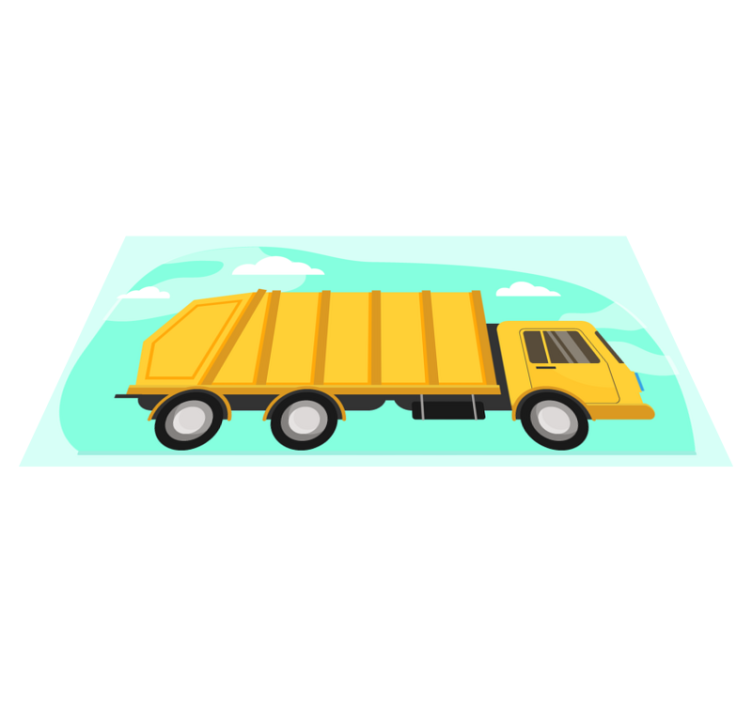 Tappeto vinile per bambini camion dei cartoni animati - TenStickers