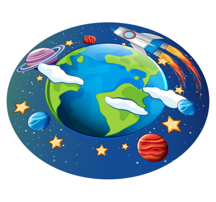 Tappeto vinile per bambini orbita planetaria - TenStickers