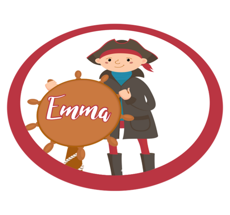 Tappeto vinile con nome pirata personalizzabile - TenStickers