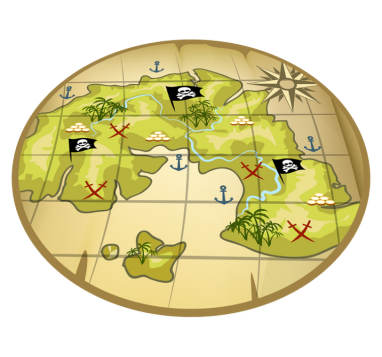 Tappeto vinile giochi avventura di caccia al tesoro - TenStickers