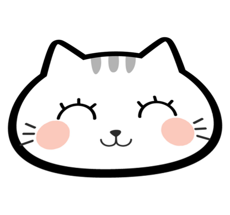 Tappeto vinile bebé forma del viso di gatto - TenStickers