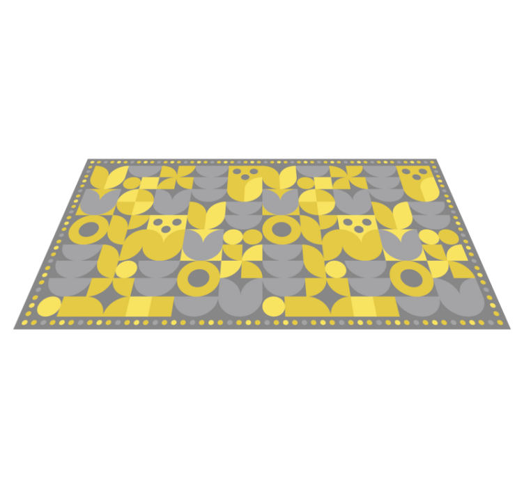 Tappeto vinile geometrico motivo giallo - TenStickers