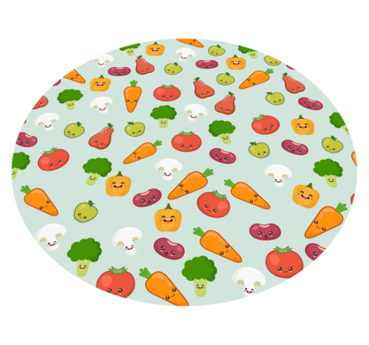 Tappeto vinile bebé motivo vegetariano allegro - TenStickers