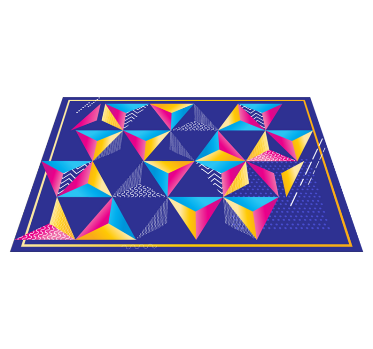 Tappeto vinile geometrico forme colorate vivaci - TenStickers