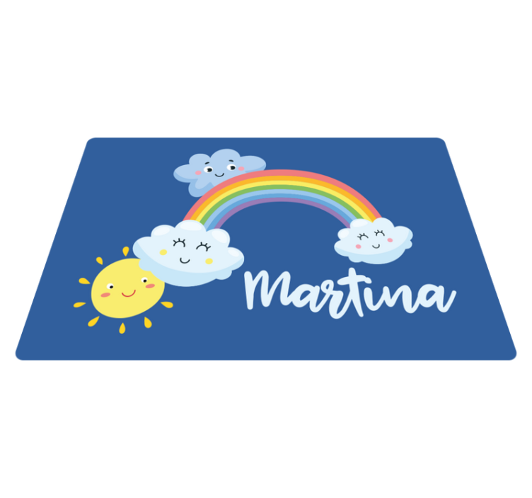 Tappeto vinile per bambini nuvole personalizzate arcobaleno - TenStickers