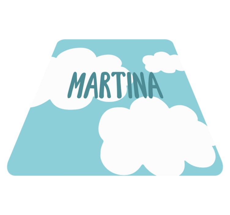 Tappeto vinile per bambini nuvole classiche con nome - TenStickers