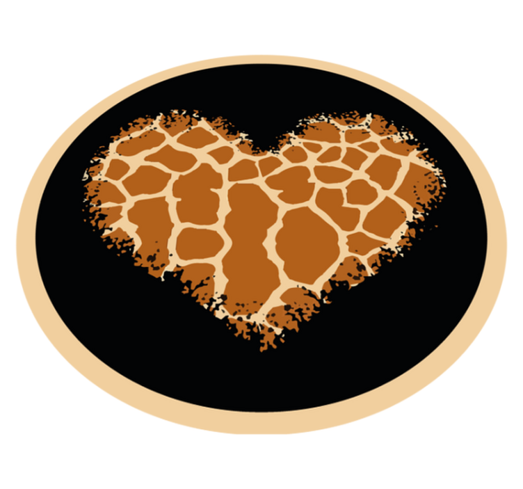 Tappeto vinile stampa animale design giraffa cuore - TenStickers