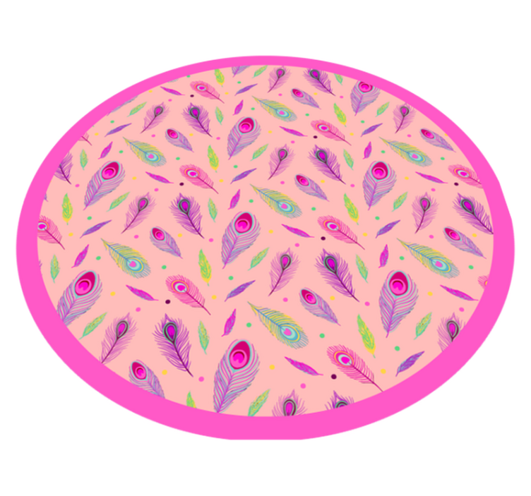 Tappeto vinile natura motivo di piume colorate - TenStickers