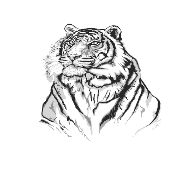 Tappeto vinile stampa animale ritratto artistico di tigre - TenStickers